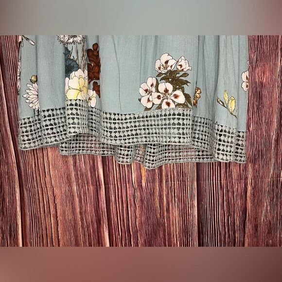 Debbie Dabbie Women’s 10 Blue Flowered Boho embroidered Detail Midi Dress. - Picture 5 of 8